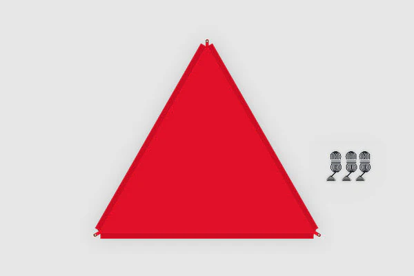 [9961694] Voile d'ombrage raccordable Zip-Protect Canvas rouge FE noir Bent