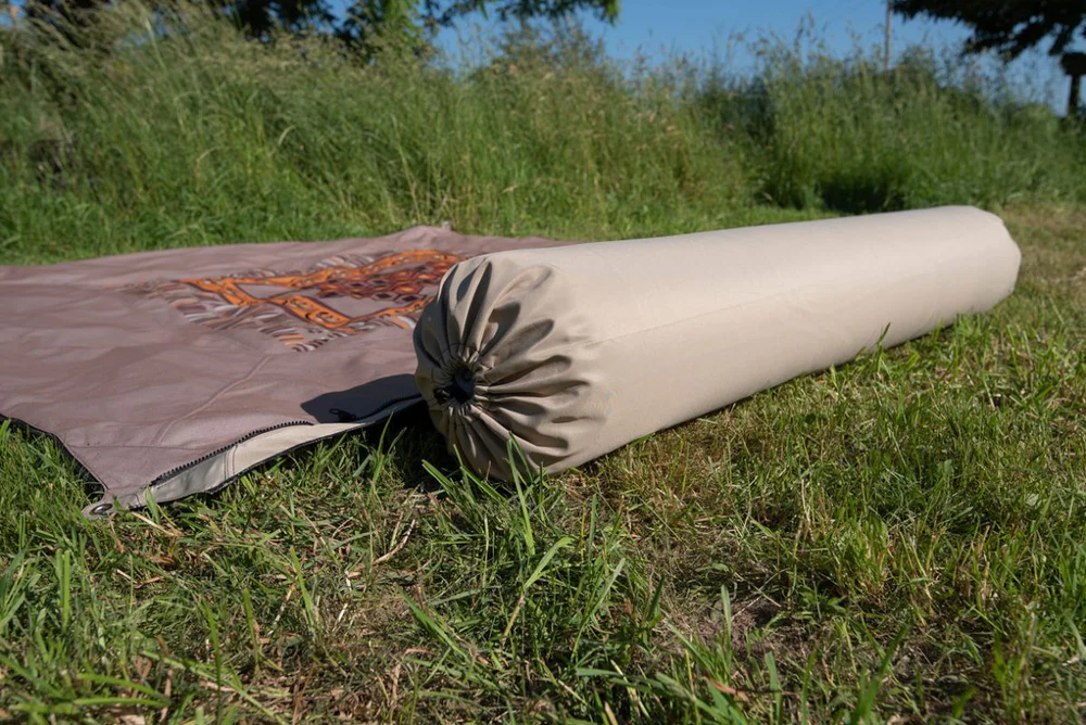 [9961698] Rouleau de coussins connectables Zip XL Lounger ocre FE noir Bent