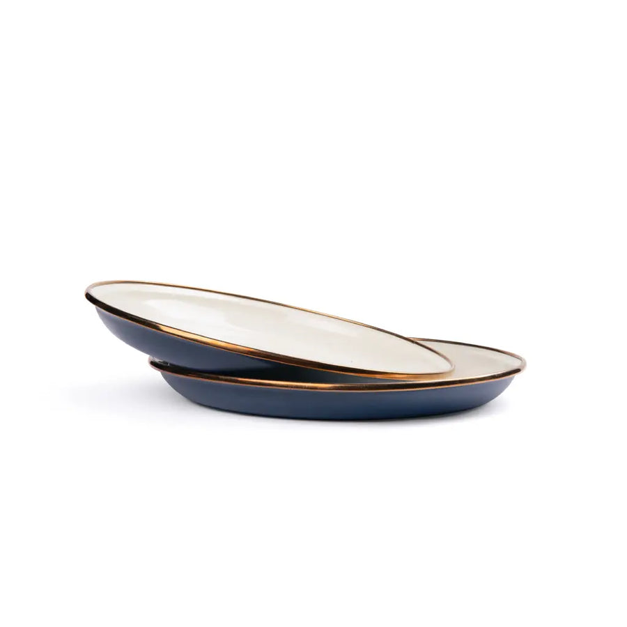 Assiette de salade en émail, set de 2, deep indigo, Barebones