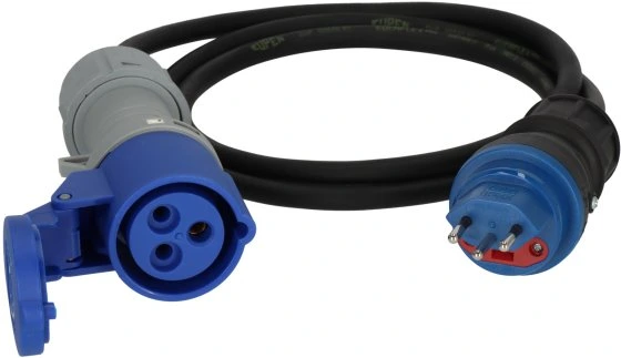 Pro IP44 Adapterkabel, 1,5M, H07RN-F 3G T13 (IP55) F10A, CEE/3 16/230V